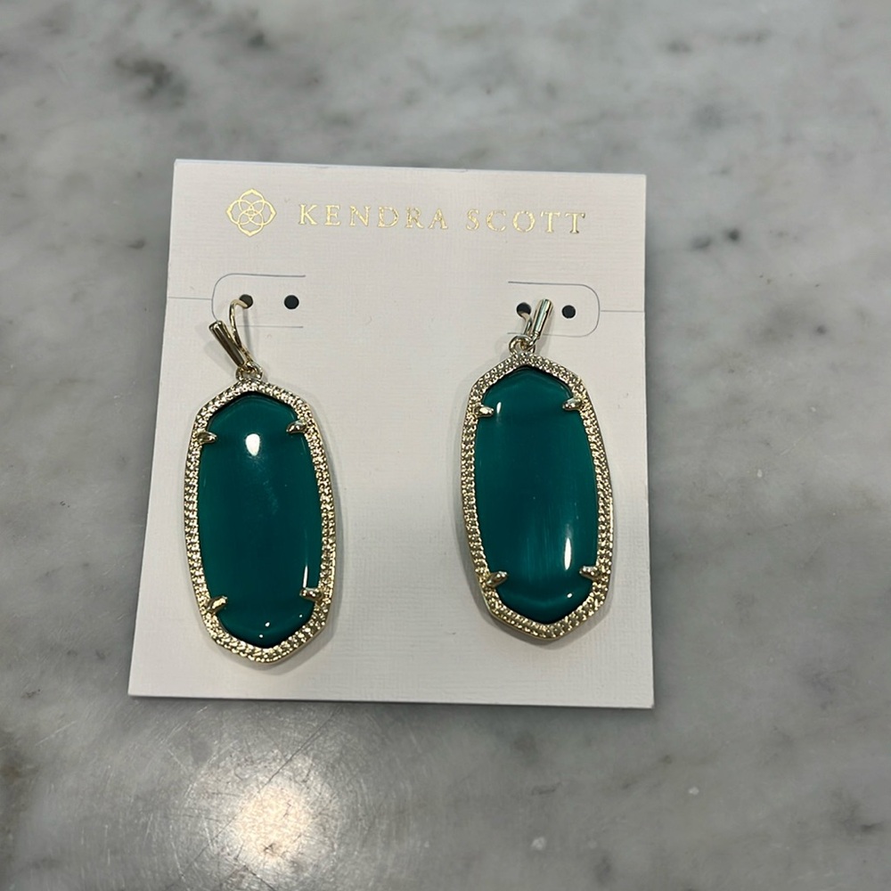 Teal Kendra Scott Earrings Dangle Gold
